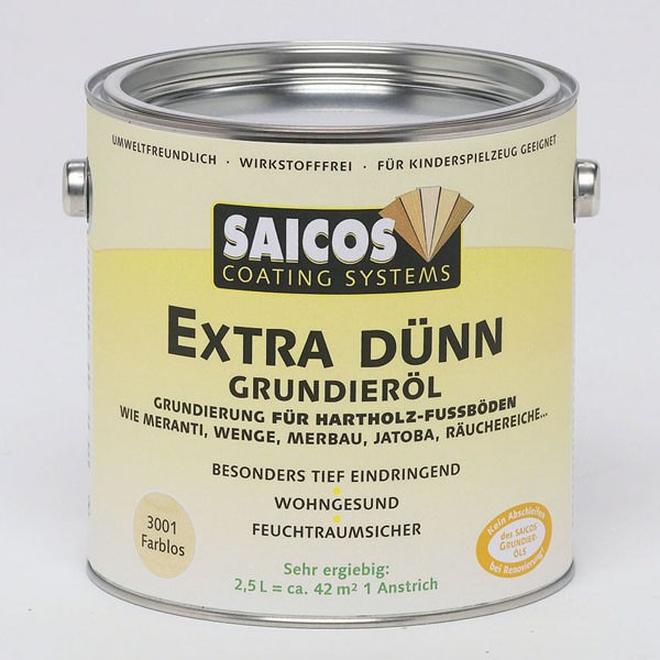 Грунтовка на основе масла для твердых и экзотических пород «Saicos Extra Dunn Grundierol» (2,5 литра)